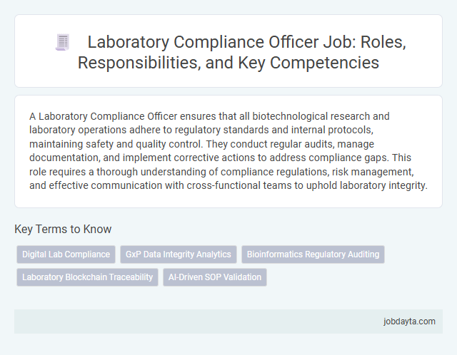 Laboratory Compliance Officer Job: Roles, Responsibilities, and Key Competencies