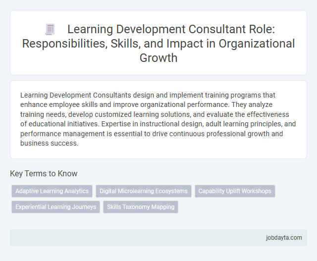 Learning Development Consultant Role: Responsibilities, Skills, and Impact in Organizational Growth