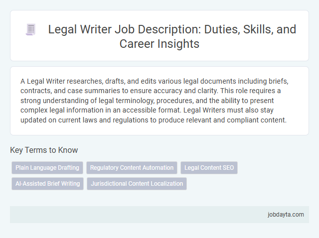 Legal Writer Job Description: Duties, Skills, and Career Insights