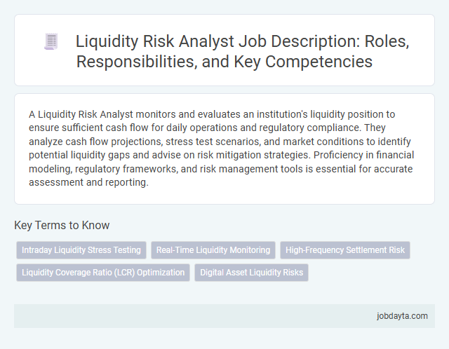 Liquidity Risk Analyst Job Description: Roles, Responsibilities, and Key Competencies