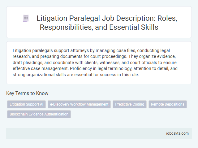 Litigation Paralegal Job Description: Roles, Responsibilities, and Essential Skills