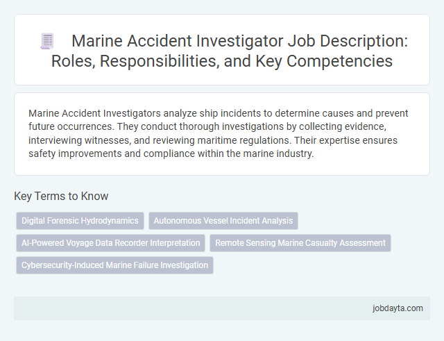 Marine Accident Investigator Job Description: Roles, Responsibilities, and Key Competencies