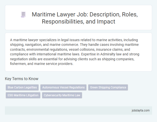 Maritime Lawyer Job: Description, Roles, Responsibilities, and Impact