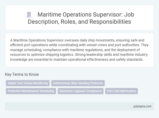 Maritime Operations Supervisor: Job Description, Roles, and Responsibilities