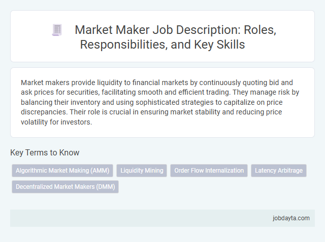 Market Maker Job Description: Roles, Responsibilities, and Key Skills