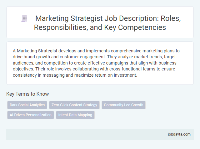 Marketing Strategist Job Description: Roles, Responsibilities, and Key Competencies