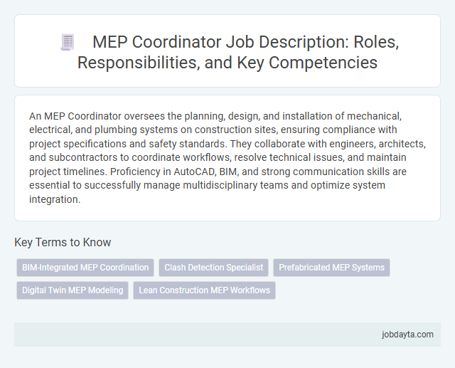 MEP Coordinator Job Description: Roles, Responsibilities, and Key Competencies