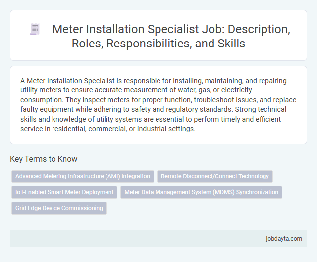 Meter Installation Specialist Job: Description, Roles, Responsibilities, and Skills