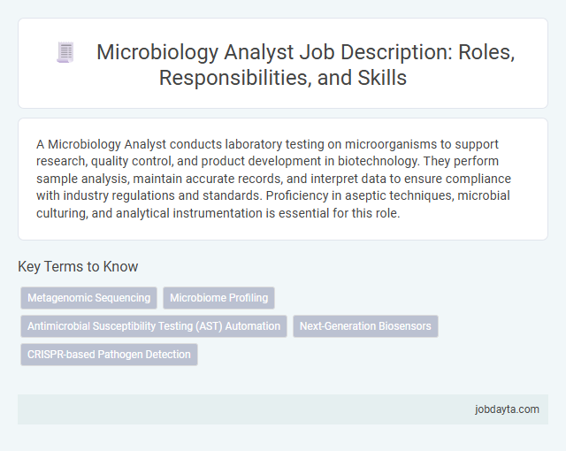 Microbiology Analyst Job Description: Roles, Responsibilities, and Skills