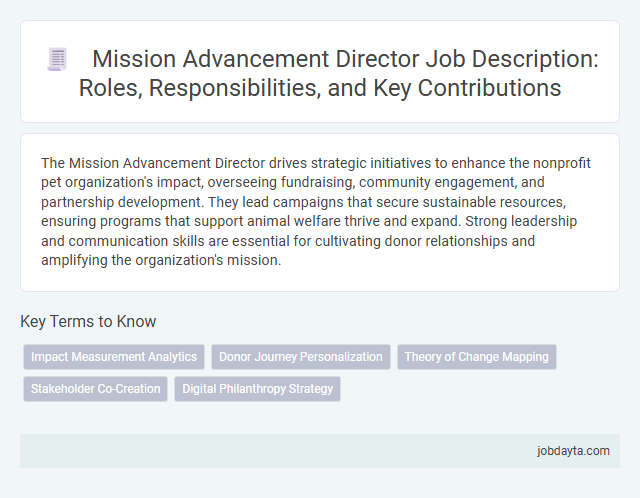 Mission Advancement Director Job Description: Roles, Responsibilities, and Key Contributions