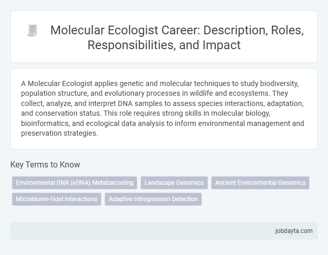 Molecular Ecologist Career: Description, Roles, Responsibilities, and Impact
