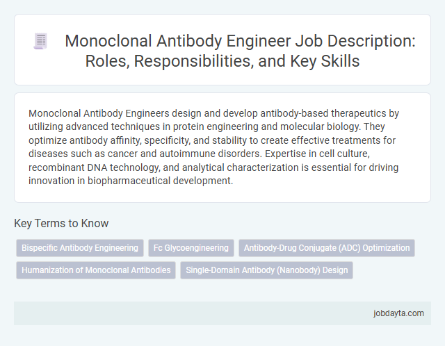 Monoclonal Antibody Engineer Job Description: Roles, Responsibilities, and Key Skills