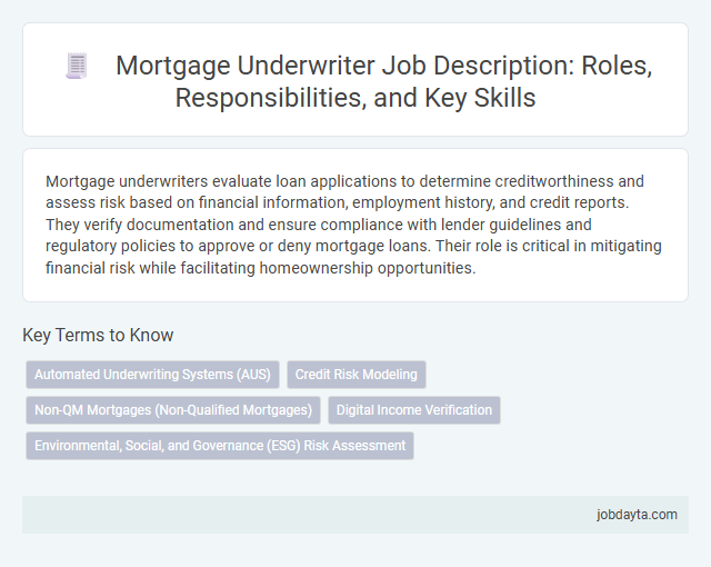 Mortgage Underwriter Job Description: Roles, Responsibilities, and Key Skills