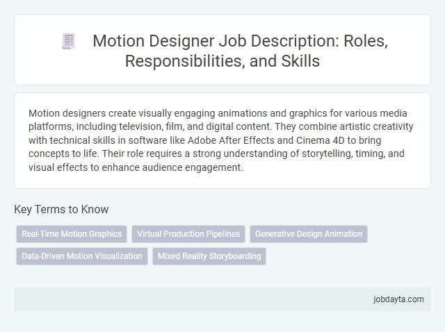 Motion Designer Job Description: Roles, Responsibilities, and Skills