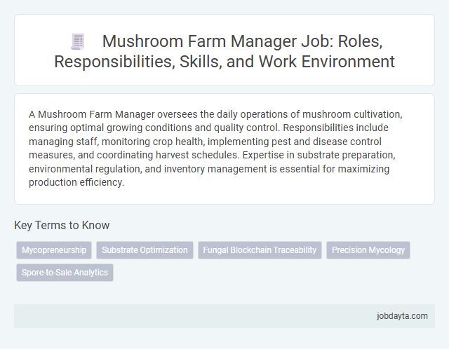 Mushroom Farm Manager Job: Roles, Responsibilities, Skills, and Work Environment