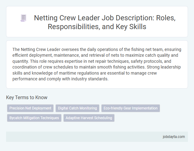 Netting Crew Leader Job Description: Roles, Responsibilities, and Key Skills