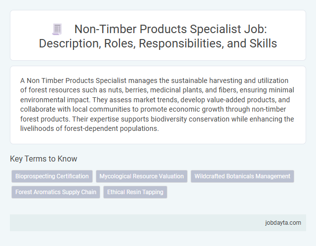 Non-Timber Products Specialist Job: Description, Roles, Responsibilities, and Skills