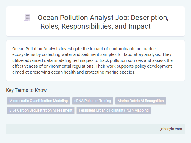 Ocean Pollution Analyst Job: Description, Roles, Responsibilities, and Impact