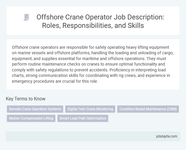 Offshore Crane Operator Job Description: Roles, Responsibilities, and Skills