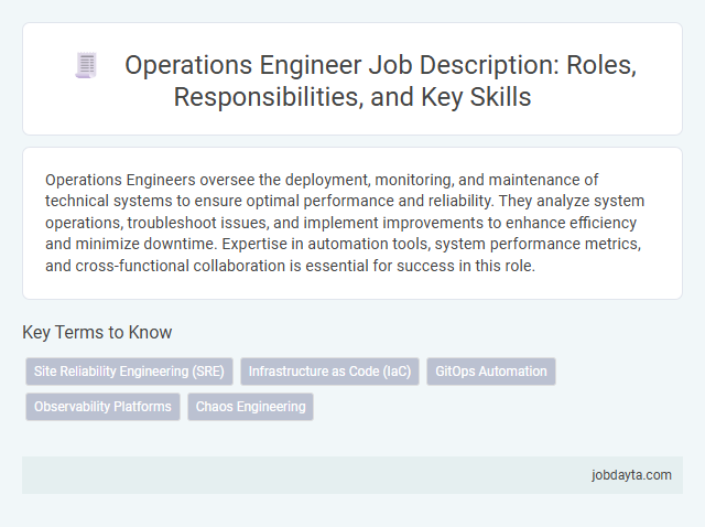 Operations Engineer Job Description: Roles, Responsibilities, and Key Skills
