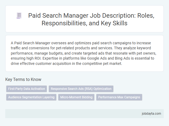 Paid Search Manager Job Description: Roles, Responsibilities, and Key Skills