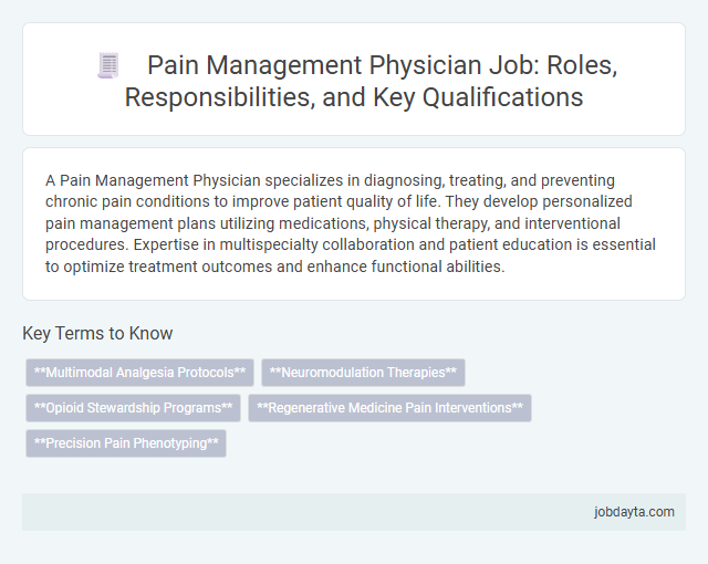 Pain Management Physician Job: Roles, Responsibilities, and Key Qualifications