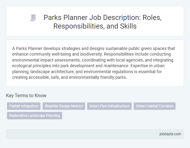 Parks Planner Job Description: Roles, Responsibilities, and Skills