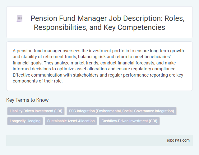 Pension Fund Manager Job Description: Roles, Responsibilities, and Key Competencies
