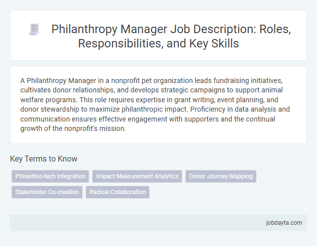 Philanthropy Manager Job Description: Roles, Responsibilities, and Key Skills