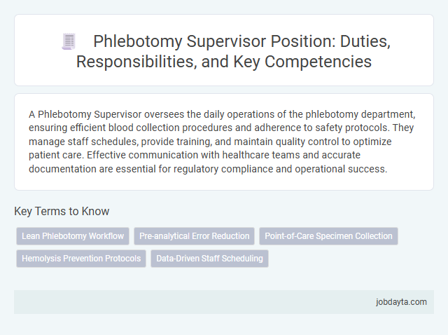 Phlebotomy Supervisor Position: Duties, Responsibilities, and Key Competencies