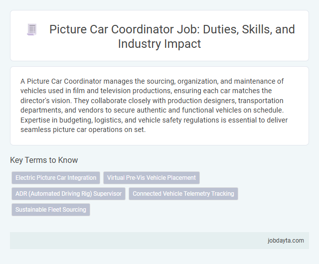 Picture Car Coordinator Job: Duties, Skills, and Industry Impact