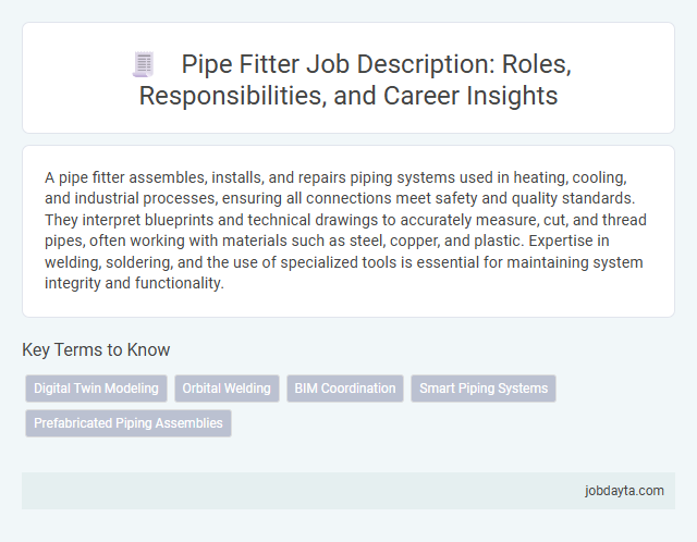 Pipe Fitter Job Description: Roles, Responsibilities, and Career Insights