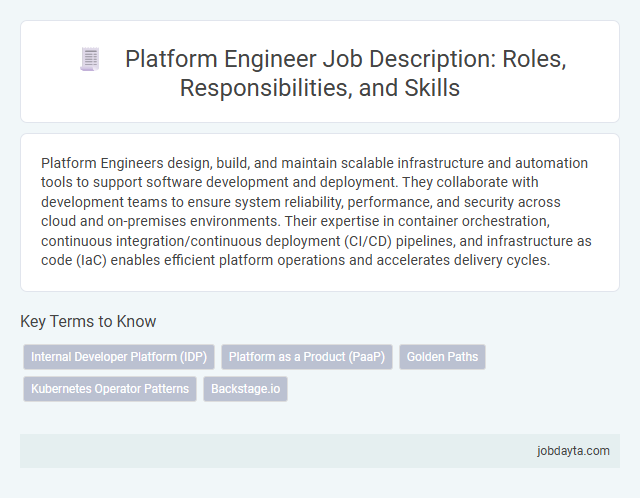 Platform Engineer Job Description: Roles, Responsibilities, and Skills