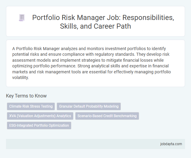 Portfolio Risk Manager Job: Responsibilities, Skills, and Career Path