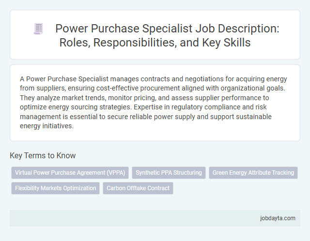 Power Purchase Specialist Job Description: Roles, Responsibilities, and Key Skills
