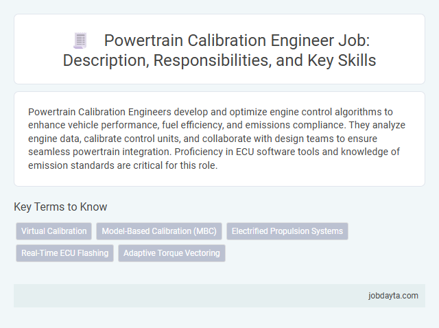 Powertrain Calibration Engineer Job: Description, Responsibilities, and Key Skills