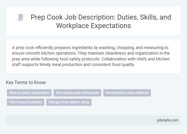 Prep Cook Job Description: Duties, Skills, and Workplace Expectations