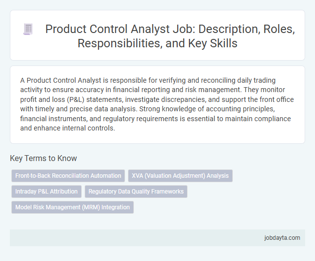 Product Control Analyst Job: Description, Roles, Responsibilities, and Key Skills