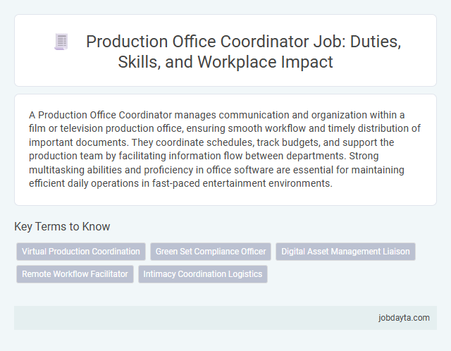Production Office Coordinator Job: Duties, Skills, and Workplace Impact