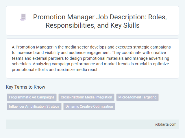 Promotion Manager Job Description: Roles, Responsibilities, and Key Skills