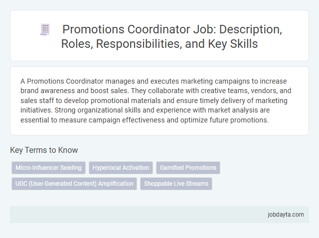 Promotions Coordinator Job: Description, Roles, Responsibilities, and Key Skills