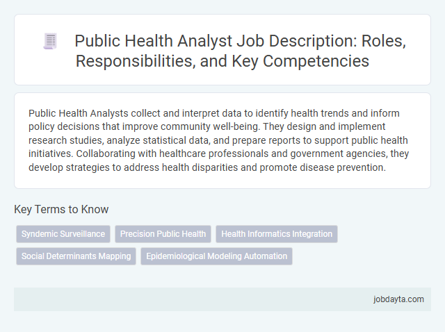 Public Health Analyst Job Description: Roles, Responsibilities, and Key Competencies