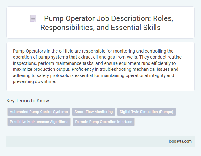 Pump Operator Job Description: Roles, Responsibilities, and Essential Skills