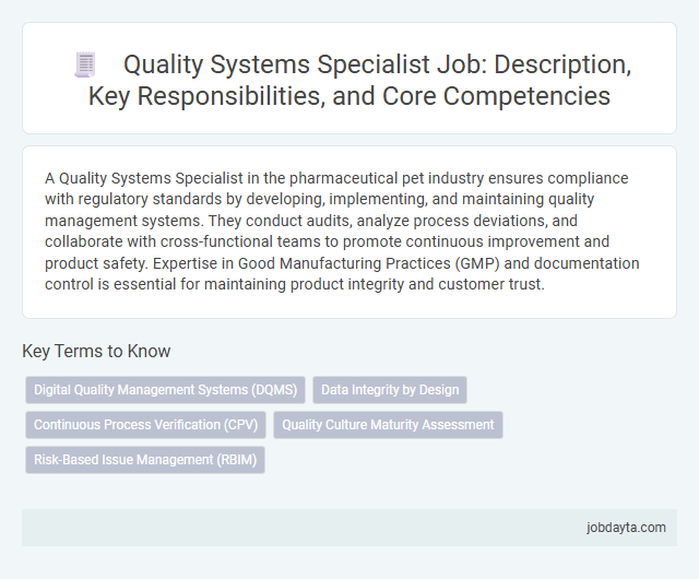 Quality Systems Specialist Job: Description, Key Responsibilities, and Core Competencies