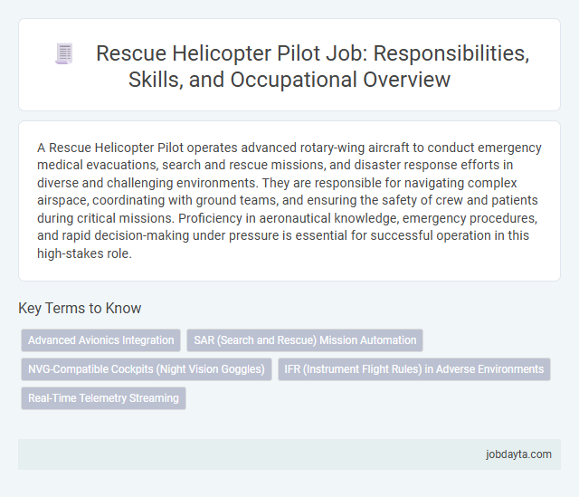 Rescue Helicopter Pilot Job: Responsibilities, Skills, and Occupational Overview