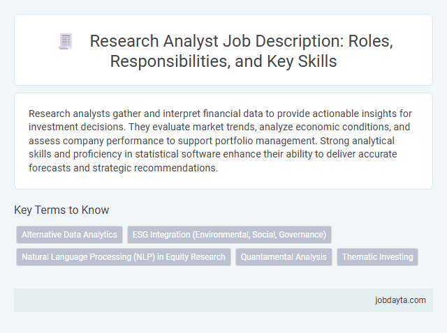 Research Analyst Job Description: Roles, Responsibilities, and Key Skills