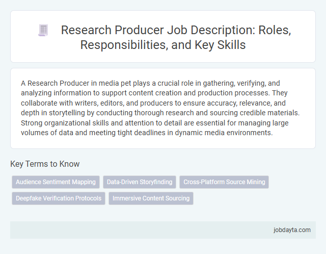 Research Producer Job Description: Roles, Responsibilities, and Key Skills