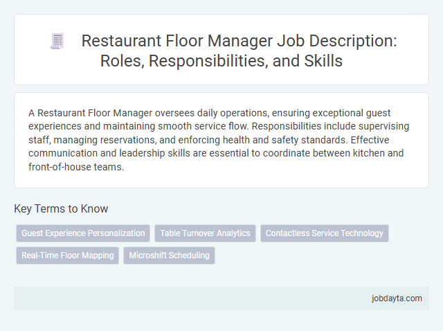 Restaurant Floor Manager Job Description: Roles, Responsibilities, and Skills