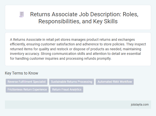 Returns Associate Job Description: Roles, Responsibilities, and Key Skills