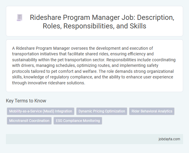 Rideshare Program Manager Job: Description, Roles, Responsibilities, and Skills